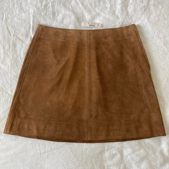 Madewell Suede Mini Skirt in 'aged cognac' - Picture 1 of 9